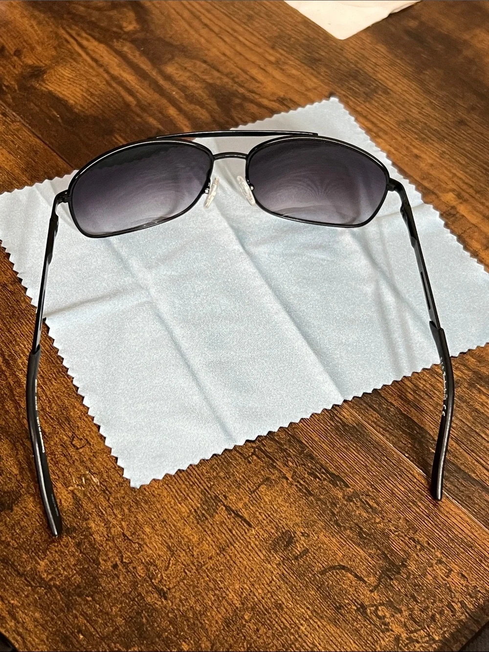 Timberland Black Frames with Dark Purple Lenses Aviator Sunglasses
